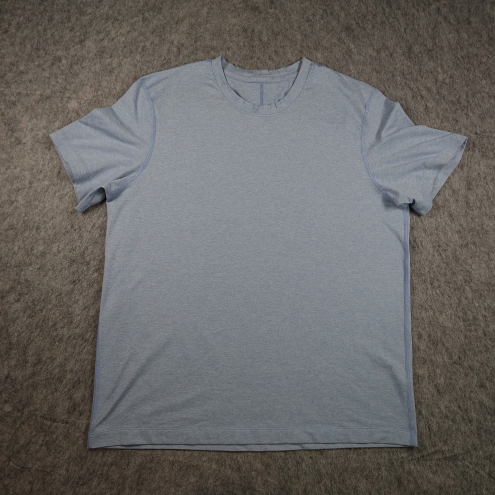 Lululemon Shirt Men XL/XXL? Light Blue Short Sleeve Tee Knit Crew Neck